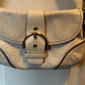 White Coach logo small hobo with matching wallet